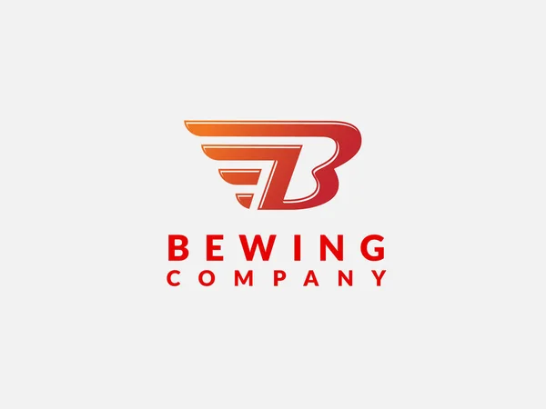 Letter Wing Logo Design Concept Template Illustration Wings Design Element — Stock Vector