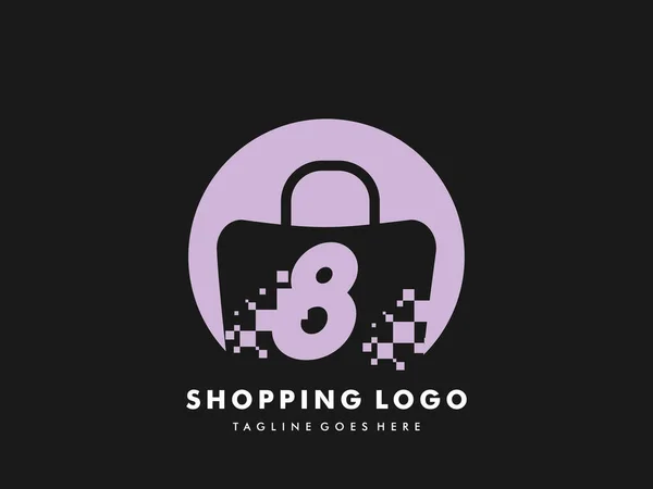 Vector Shopping Bag Isolated Circle Number Fast Shopping Icon Creative — Stock Vector