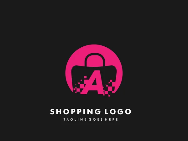 Vector Shopping Bag Isolated Circle Letter Fast Shopping Icon Creative — стоковый вектор