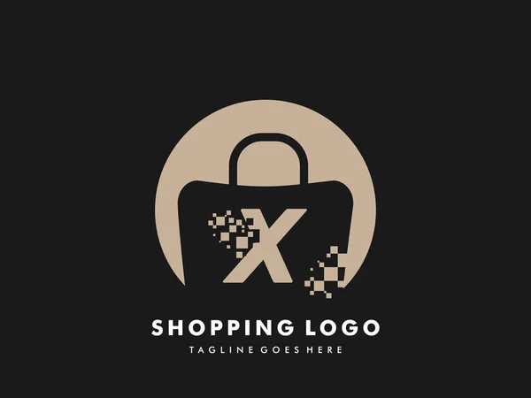 Vector Shopping Bag Isolated Circle Letter Fast Shopping Icon Creative — Archivo Imágenes Vectoriales