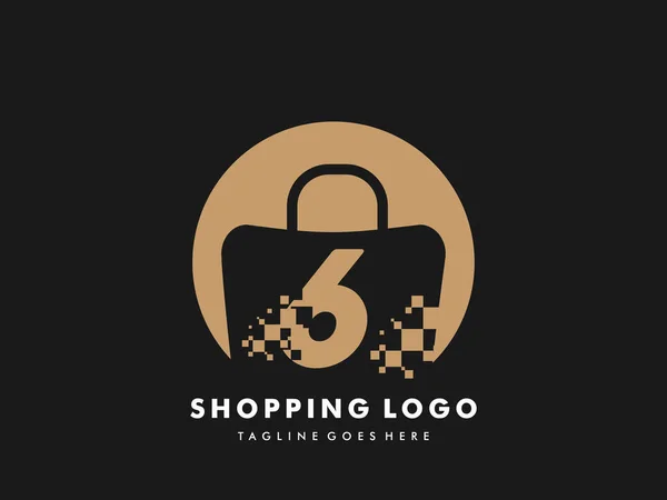 Vector Shopping Bag Isolated Circle Number Fast Shopping Icon Creative — Vettoriale Stock