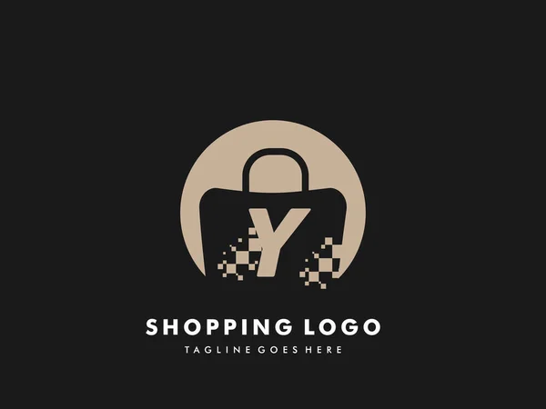 Vector Shopping Bag Isolated Circle Letter Fast Shopping Icon Creative — стоковый вектор