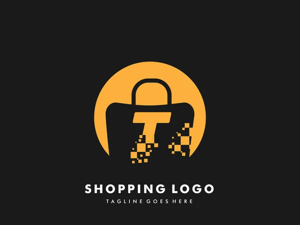 Vector Shopping Bag Isolated Circle Letter Fast Shopping Icon Creative — стоковый вектор