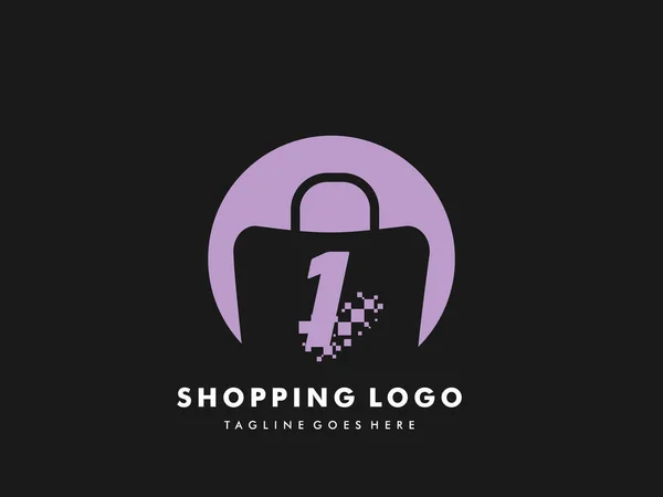 Vector Shopping Bag Isolated Circle Number Fast Shopping Icon Creative — Archivo Imágenes Vectoriales
