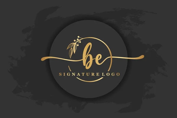 Golden Signature Logo Initial Letterletter Handwriting Vector Illustration Image — Archivo Imágenes Vectoriales