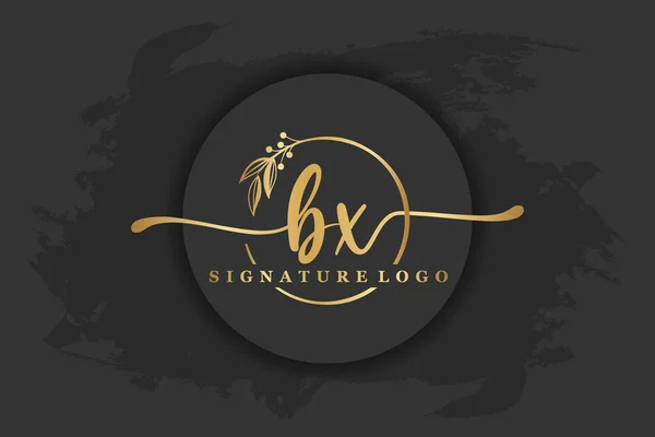 Golden Signature Logo Initial Letterletter Handwriting Vector Illustration Image — Stockvektor