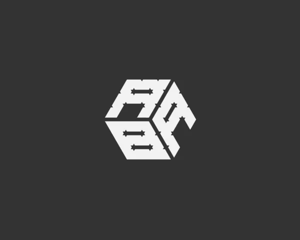 Hexagonal Geometric Letter Vector Logo Design Illustration — Archivo Imágenes Vectoriales
