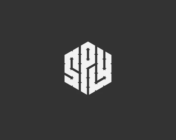 Šestihranné Geometrické Písmeno Spy Vektorové Logo Design Ilustrace — Stockový vektor
