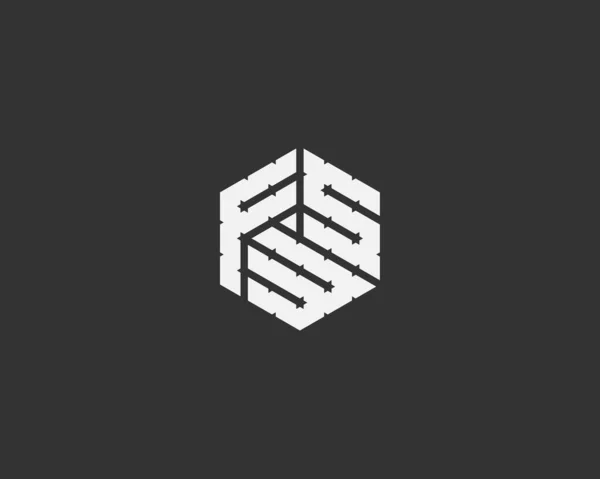 Hexagonal Geometric Letter Vector Logo Design Illustration — Stockvektor