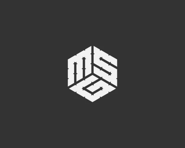 Hexagonal Geometric Letter Vector Logo Design Illustration — Stockvektor
