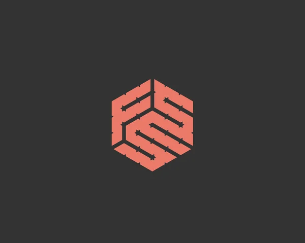 Hexagonal Geometric Letter Vector Logo Design Illustration — Archivo Imágenes Vectoriales