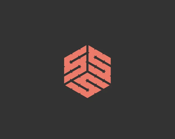 Šestihranné Geometrické Písmeno Vektorové Logo Design Ilustrace — Stockový vektor