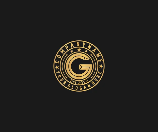 Goldene Vintage Logo Design Mit Buchstaben Vektor Logo Design Illustration — Stockvektor