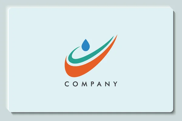 Abstract Water Drop River Swoosh Icon Vector Logo Template Illustration — Vector de stock