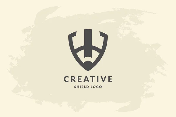 Inledande Bokstav Abstrakt Form Sköld Handstil Vektor Logotyp Design Illustration — Stock vektor