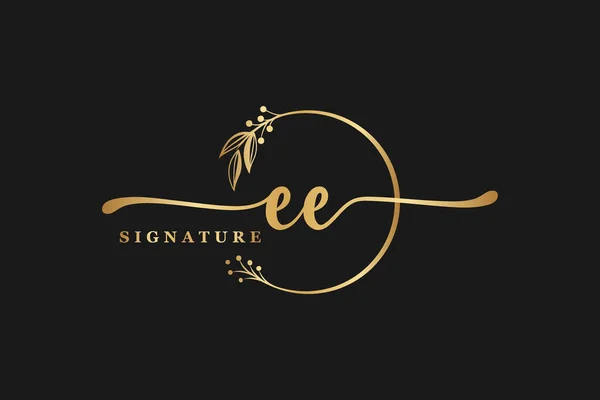 Luxury Signature Initial Logo Design Handwriting Vector Logo Design Illustration — Stok Vektör