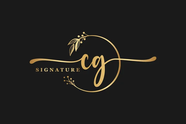 Luxury Signature Initial Logo Design Handwriting Vector Logo Design Illustration — Stok Vektör