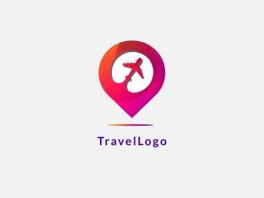 Ulaşım ve seyahat acentası logo tasarımlı Pin, logo bilet için kullanılabilir. Ulaşım. tatil acentası