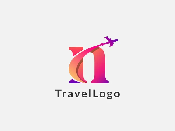 Transportation Traveling Agency Vector Logo Design Letter Logo Usable Ticketing — Stockvektor