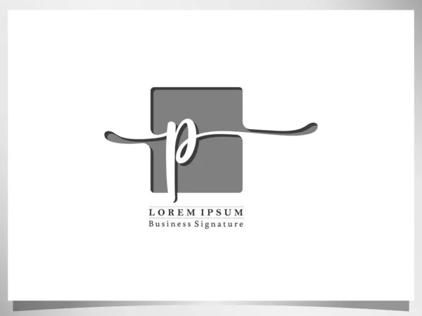 Logo Ontwerp Pictogram Voor Zakelijke Handtekening Eerste Letter Geïsoleerd Vierkant — Stockvector