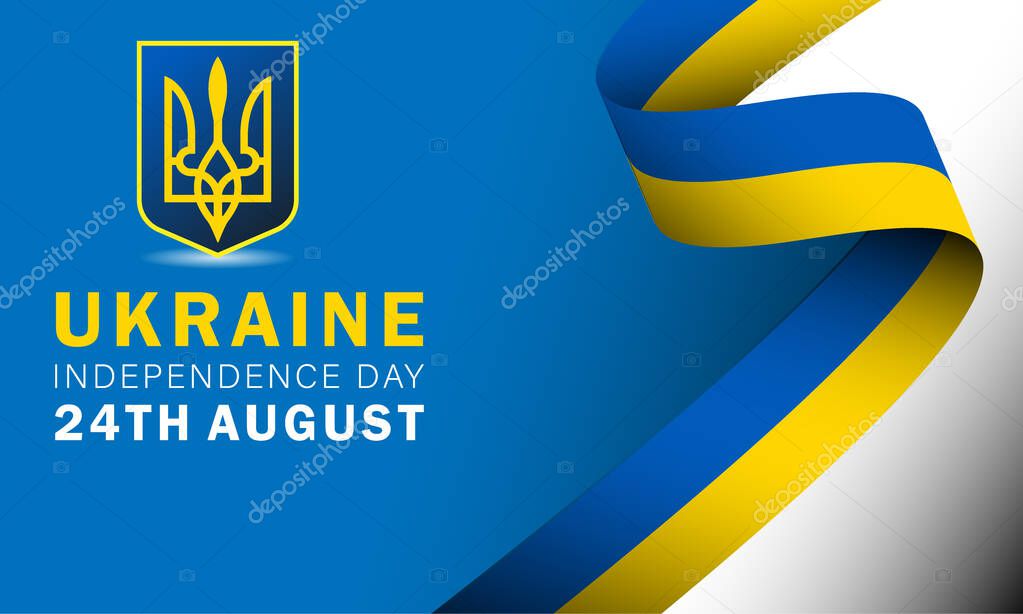 Ukrainian flag and coat of arms 