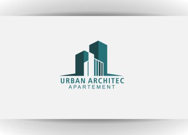 Beyaz arka planda izole edilmiş modern vektör logosu. Yaratıcı simgesi olan yapı ve mülk logosu şablonu vektörü. Ajans ve şirket için emlak mimarisi tasarımı illüstrasyonu.