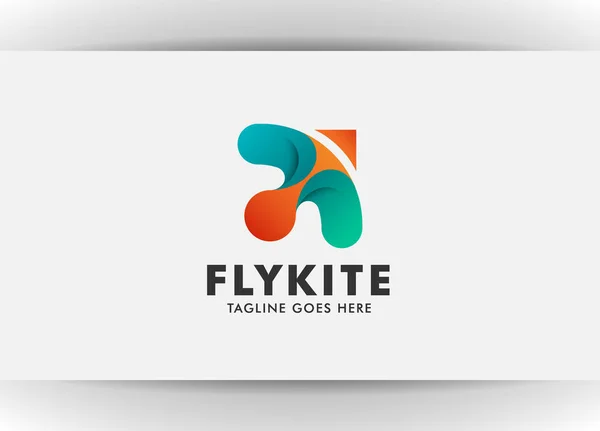 Drachen Firma Logo Design Fliegender Drachen Logo Design Fliegender Drachen — Stockvektor