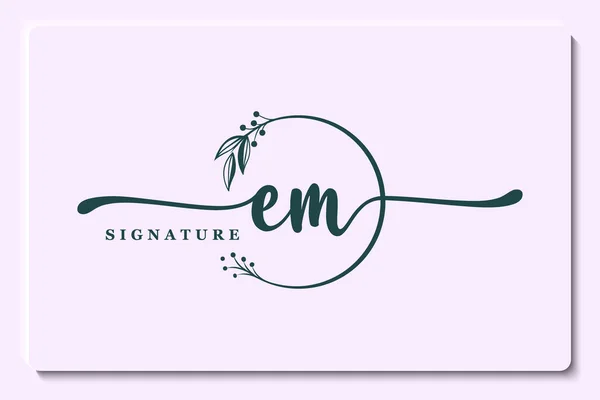 Assinatura Logotipo Design Folha Isolada Inicial Flor —  Vetores de Stock