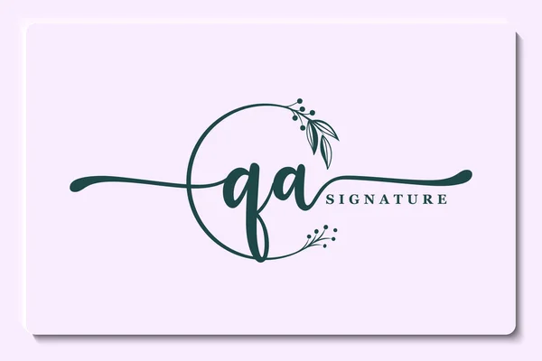 Signature Logo Design Initial Isolated Leaf Flower — Διανυσματικό Αρχείο