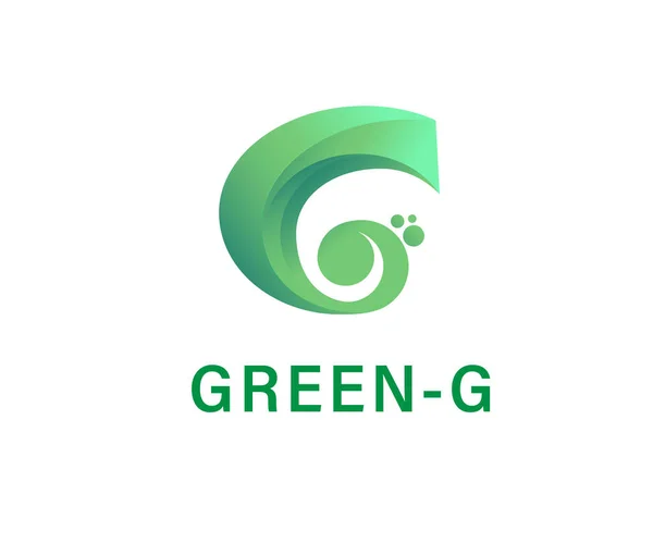 Gradyan Yeşil Logo Tasarım Vektörü Illüstrasyonunda Harfi Logoti — Stok Vektör