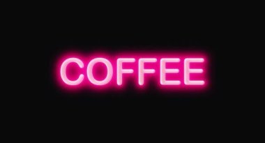 Kahve kırmızı yanıp sönen kısa mesaj yazıtları kafe tabelaları için reklam hareketi tasarımı