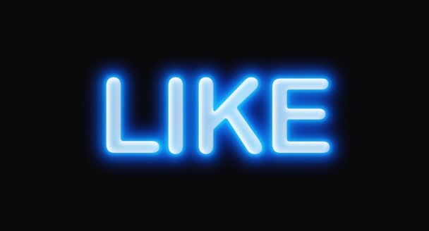 Come luce blu al neon lampeggiante iscrizione parola per l'approvazione animazione motion design — Video Stock