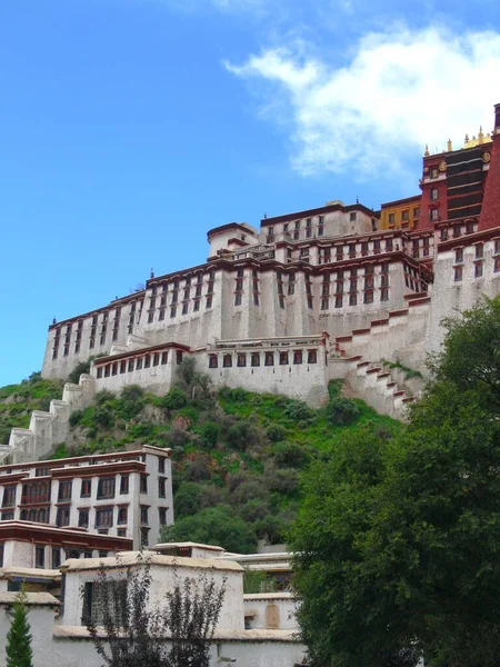 Potala Slott Lhasa Tibet Har Varit Vinterbostad Dalai Lamas Från — Stockfoto