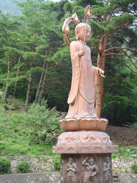 Statua Buddista Mureung Kyegok Valle Corea Del Sud — Foto Stock