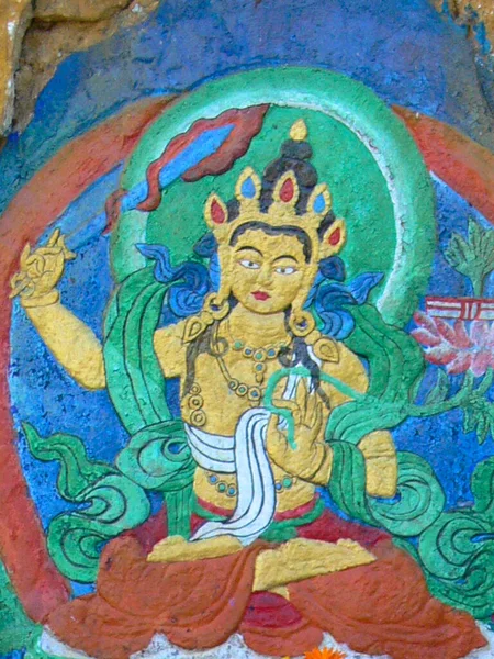 Peinture Murale Dans Sanctuaire Bouddhiste Potala Palace Lhassa Tibet — Photo