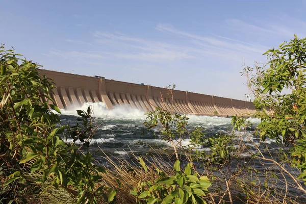 Sterk Water Uit Lage Dam Oude Dam Van Aswan Egypte — Stockfoto