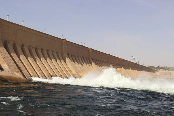 Água Forte Barragem Baixa Barragem Velha Aswan Egypt — Fotografia de Stock