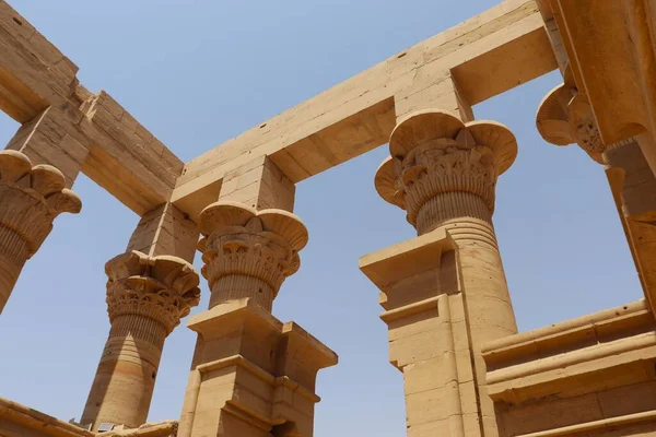 Colonnes Intérieur Kiosque Trajan Temple Philae — Photo