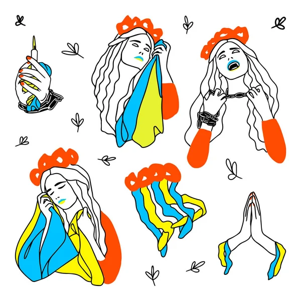 Ukrainian girl set concept — стоковий вектор