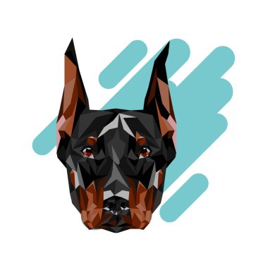 Doberman köpeği. Üçgen vektörü