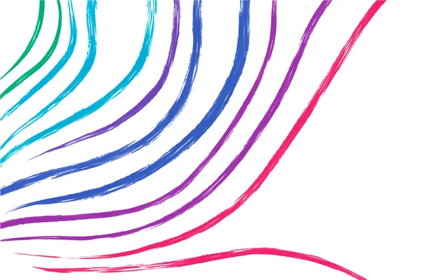 Gestreifter Hintergrund Mit Pinselstrichen Verschiedene Farben Elastische Bandfarbe Auf Weißem — Stockvektor