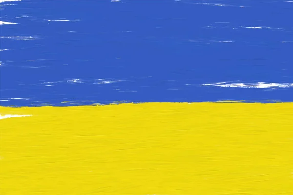 Fondo Colores Azul Amarillo Con Pinceladas Pinturas Acrílicas Bandera Ucrania — Vector de stock