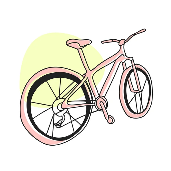 Fahrrad Doodle Stil Pastellfarben Linienvektor Umrissillustration Transportmittel — Stockvektor