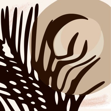 Yaz vektör illüstrasyonu, şapka kumun üzerine uzanıyor, gölge bitkiden düşüyor, sahil, deniz, karalama tarzı hayır işleri.