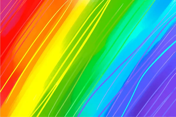 Acrylic Background Colors Rainbow Multicolored Pronounced Strokes Paint Stripes Lines — Vector de stock