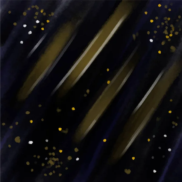 Starry Sky Landscape Abstraction Hand Painted Watercolor Space Galaxy Universe — Wektor stockowy