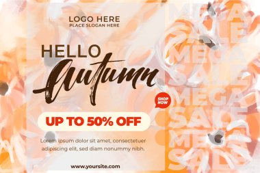 Sonbahar indirimi, suluboya arka plan balkabakları, indirimler