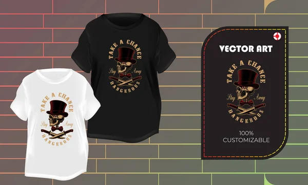 Tshirt tasarımı tehlikeli Kurukafa Vintage Asla vazgeçme, Amerikan, Meksika Kurukafa vektör illüstrasyonu