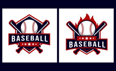 baseball logo template with emblem style. suitable for sports club emblems, competitions, championships, tournaments, t-shirt designs etc.