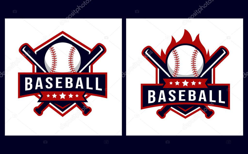 Baseball logo template with emblem style. suitable for sports club emblems, competitions, championships, tournaments, t-shirt designs etc.